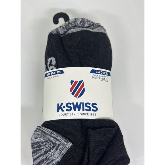 NEW K-Swiss 10-Pair Low Cut Socks Women's 9-11 Athletic Casualwear Shoe 4-10 - Picture 2 of 5